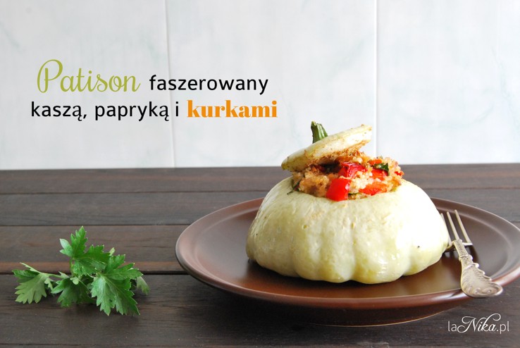 Gotowy patison faszerowany kaszą, papryką i kurkami 1